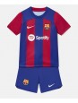 Otroški Nogometna dresi replika Barcelona Domači 2023-24 Kratek rokav (+ hlače)